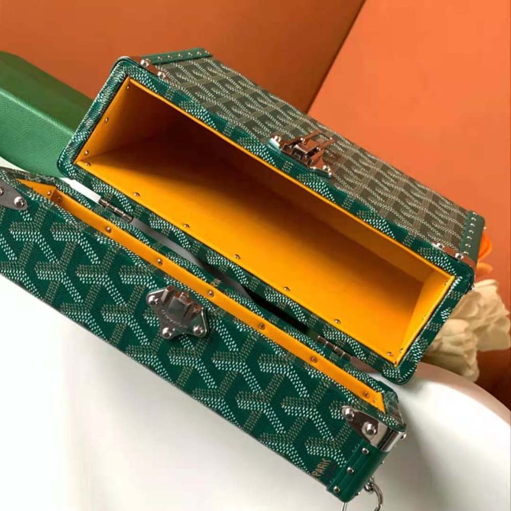 Goyard Women Cassette Trunk Bag in Goyardine Canvas & Clamecy Cowhide-Green - image 7