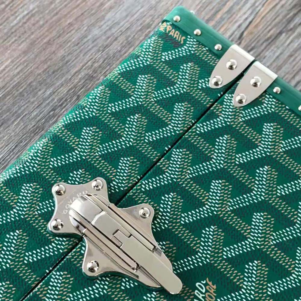 Goyard Women Cassette Trunk Bag in Goyardine Canvas & Clamecy Cowhide-Green - image 9