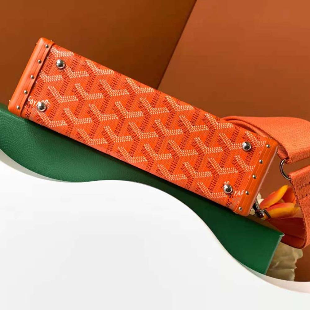 Goyard Women Cassette Trunk Bag in Goyardine Canvas & Clamecy Cowhide-Orange - image 5