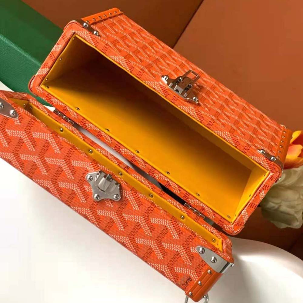 Goyard Women Cassette Trunk Bag in Goyardine Canvas & Clamecy Cowhide-Orange - image 7