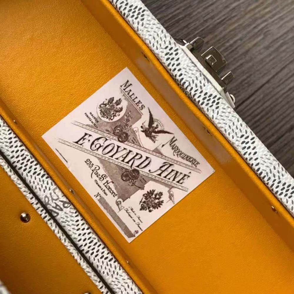 Goyard Women Cassette Trunk Bag in Goyardine Canvas & Clamecy Cowhide-White - image 10