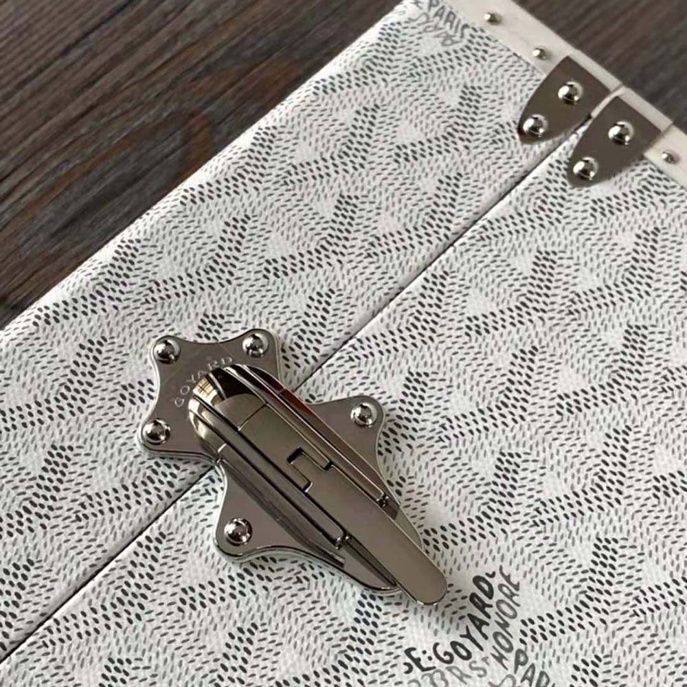 Goyard Women Cassette Trunk Bag in Goyardine Canvas & Clamecy Cowhide-White - image 9