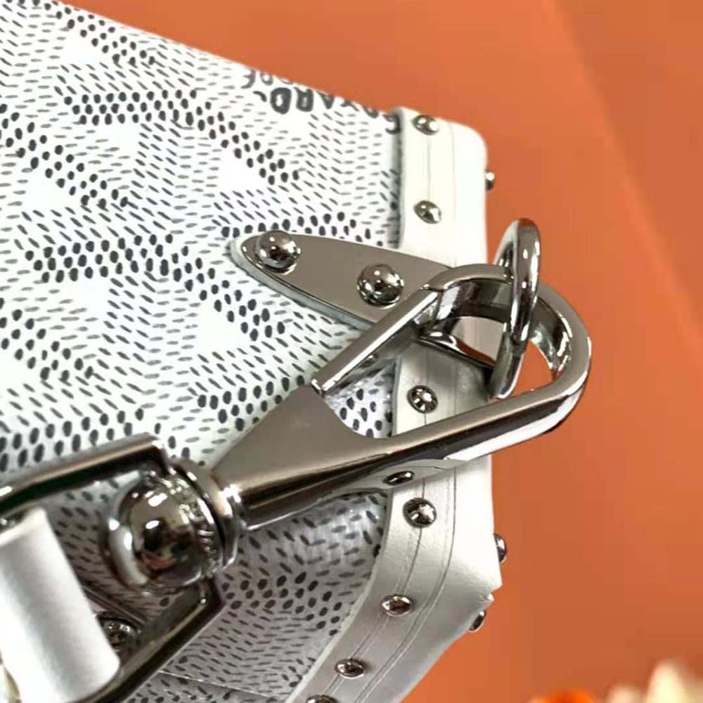 Goyard Women Cassette Trunk Bag in Goyardine Canvas & Clamecy Cowhide-White - image 8