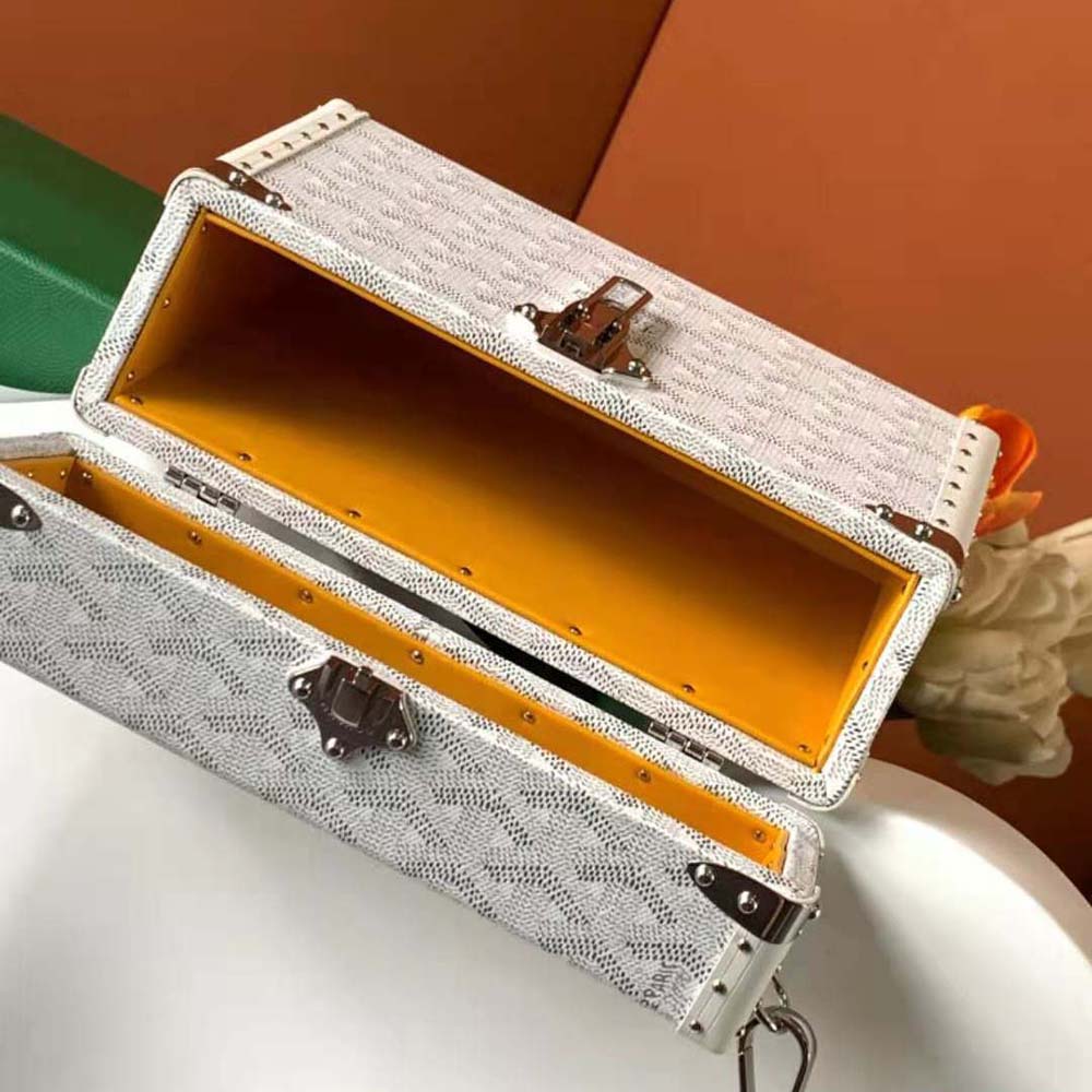 Goyard Women Cassette Trunk Bag in Goyardine Canvas & Clamecy Cowhide-White - image 6