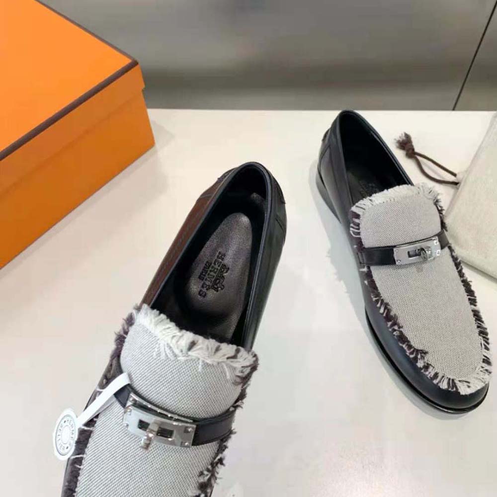 Hermes Women Destin Loafer in Calfskin Leather-Black - image 8