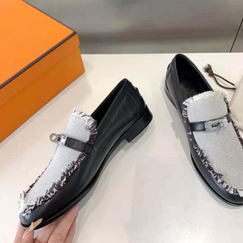 Hermes Women Destin Loafer in Calfskin Leather-Black - image 7