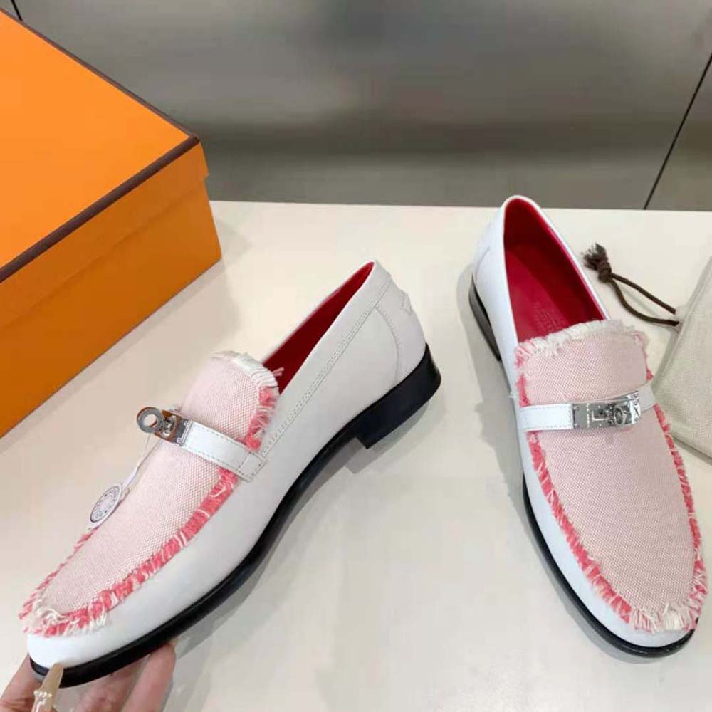 Hermes Women Destin Loafer in Calfskin Leather-Pink - image 6