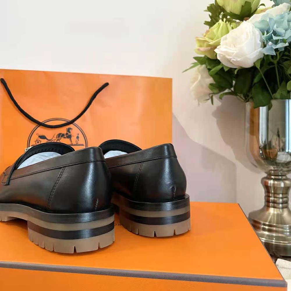 Hermes Women Faubourg Loafer in Glazed Calfskin-Black - image 8