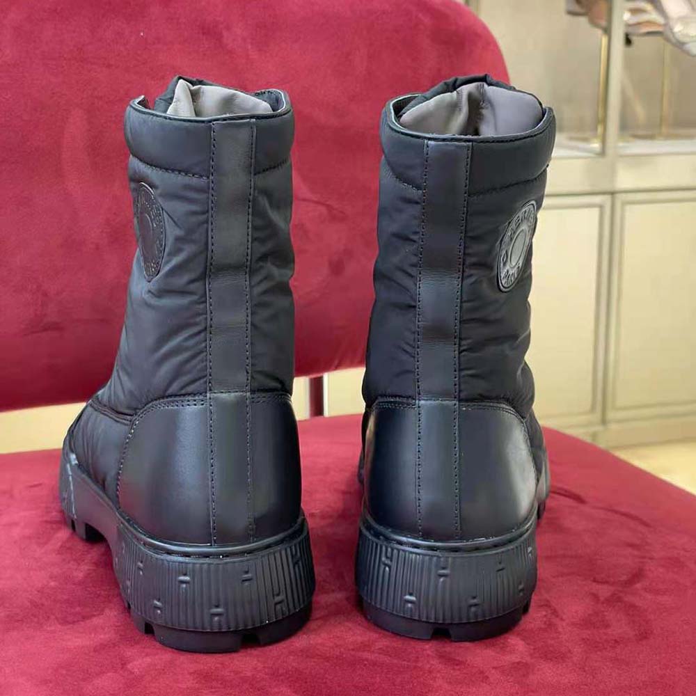 Hermes Women Fresh Ankle Boot in Quilted Parachute Fabric and Calfskin with Rubber Sole - image 8