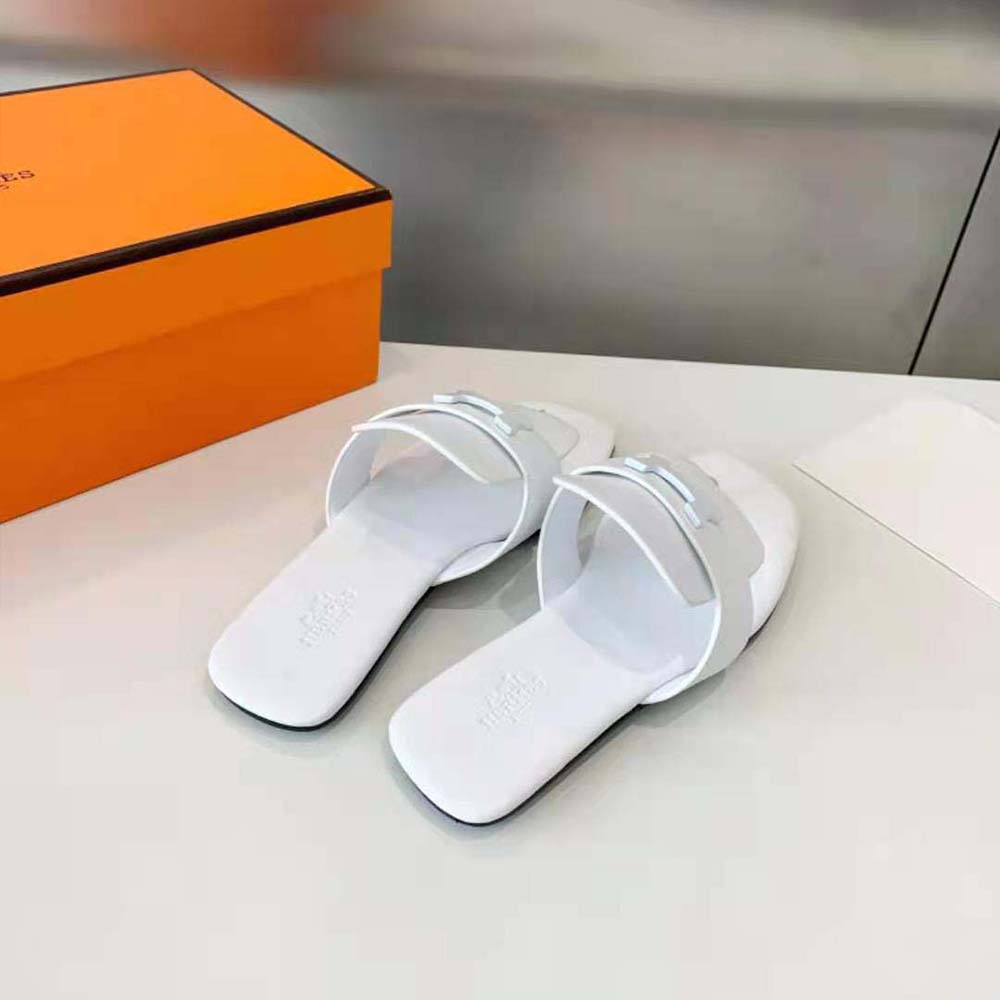Hermes Women Galerie Sandal in Calfskin-White - image 7