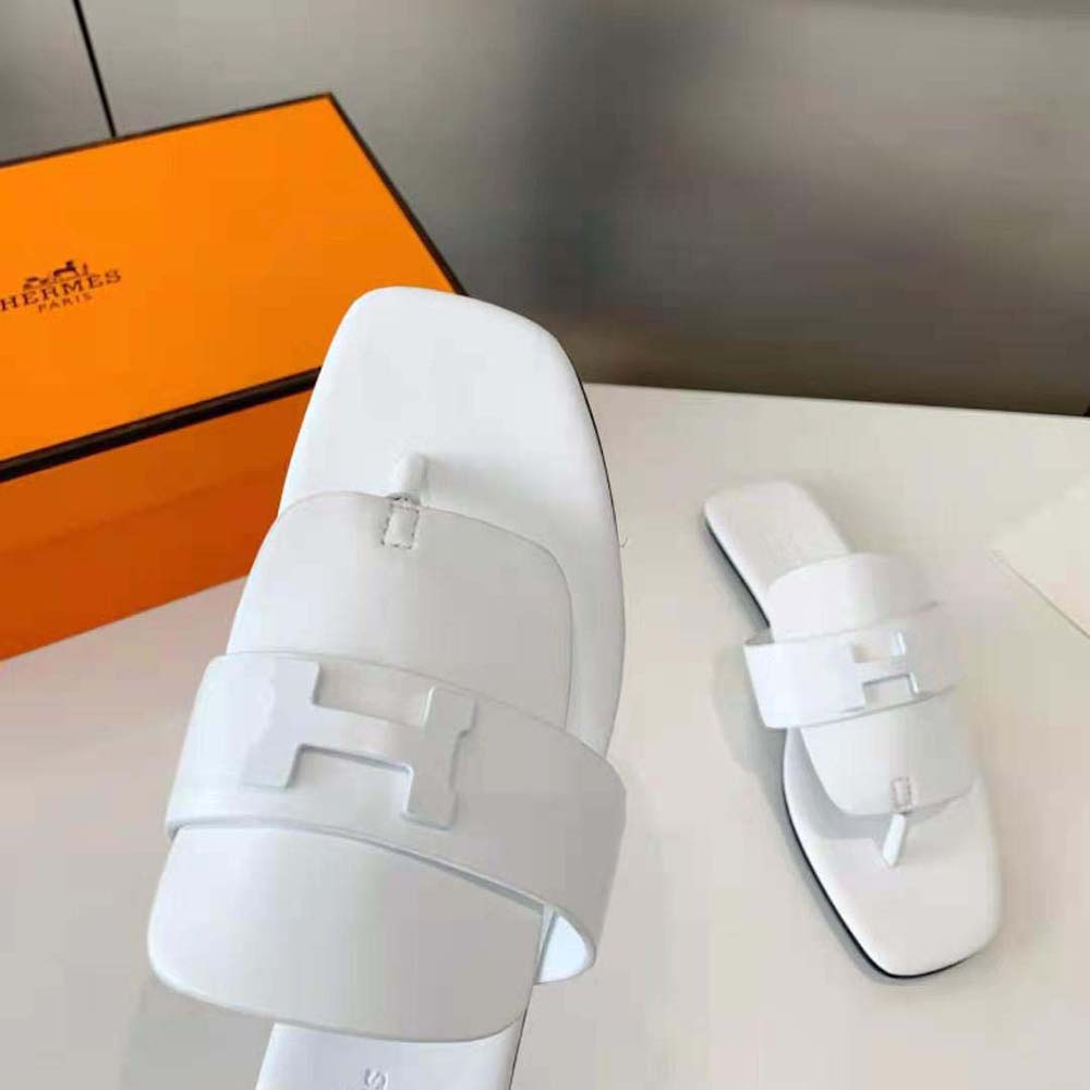 Hermes Women Galerie Sandal in Calfskin-White - image 10