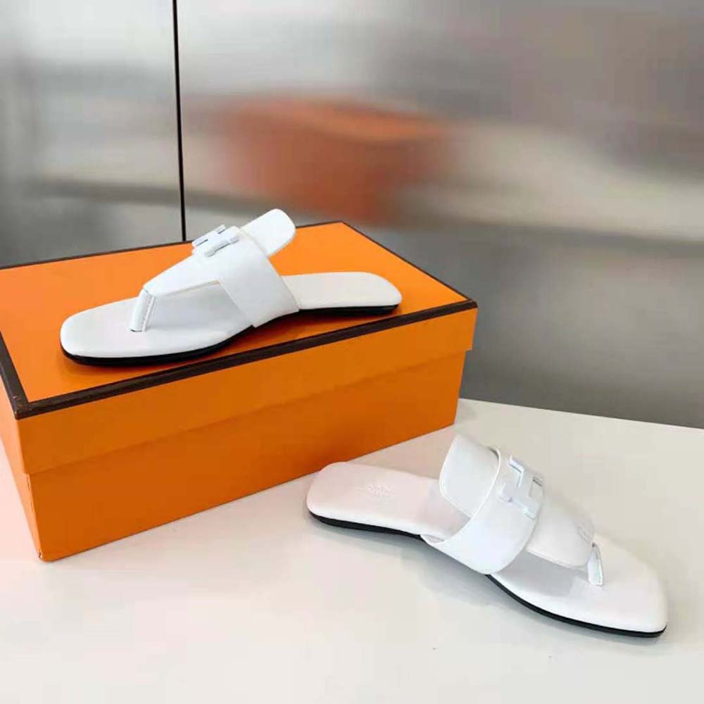 Hermes Women Galerie Sandal in Calfskin-White - image 5