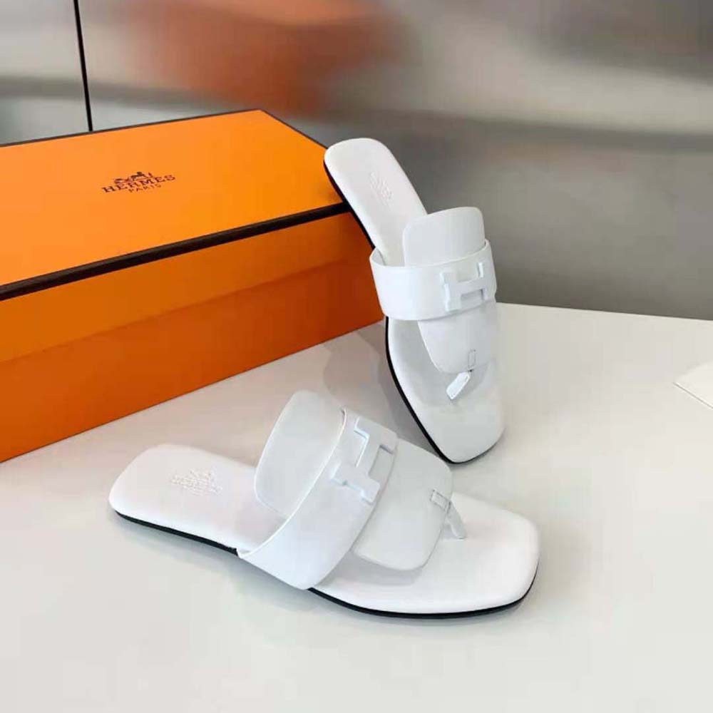 Hermes Women Galerie Sandal in Calfskin-White - image 6