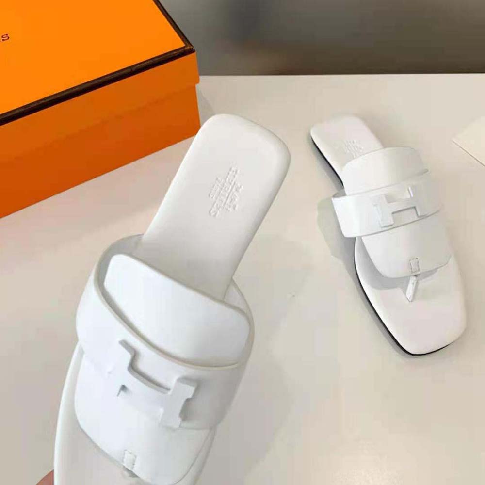 Hermes Women Galerie Sandal in Calfskin-White - image 9