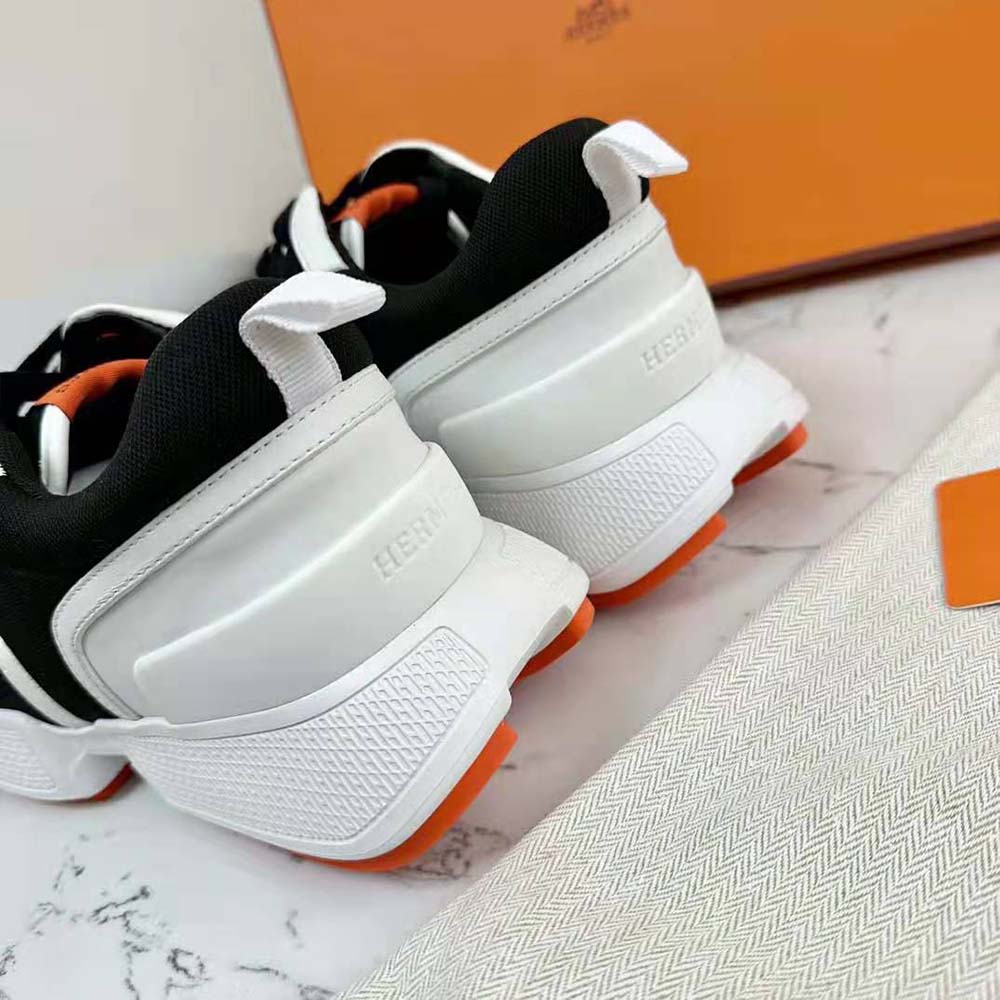 Hermes Women Giga Sneaker in Mesh Pique and Calfskin-Black - image 7