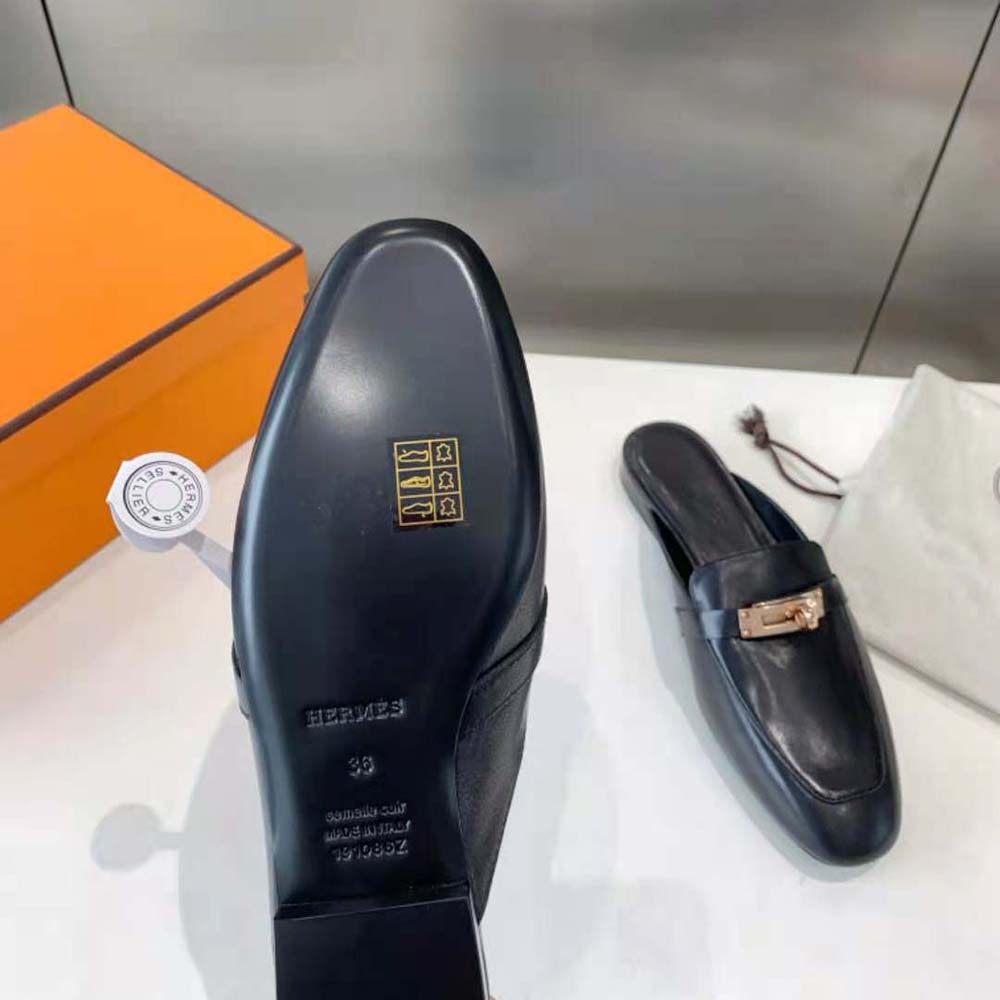 Hermes Women OZ Mule in Black Calfskin Leather - image 10