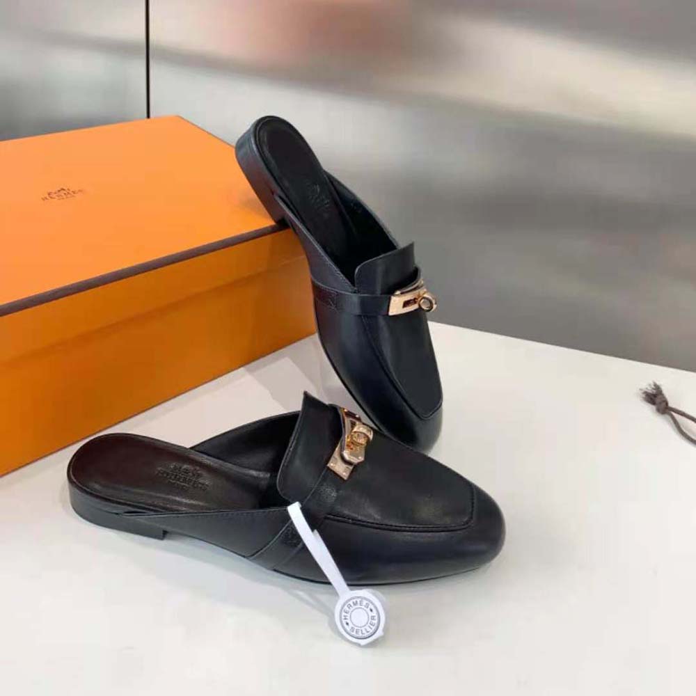 Hermes Women OZ Mule in Black Calfskin Leather - image 7