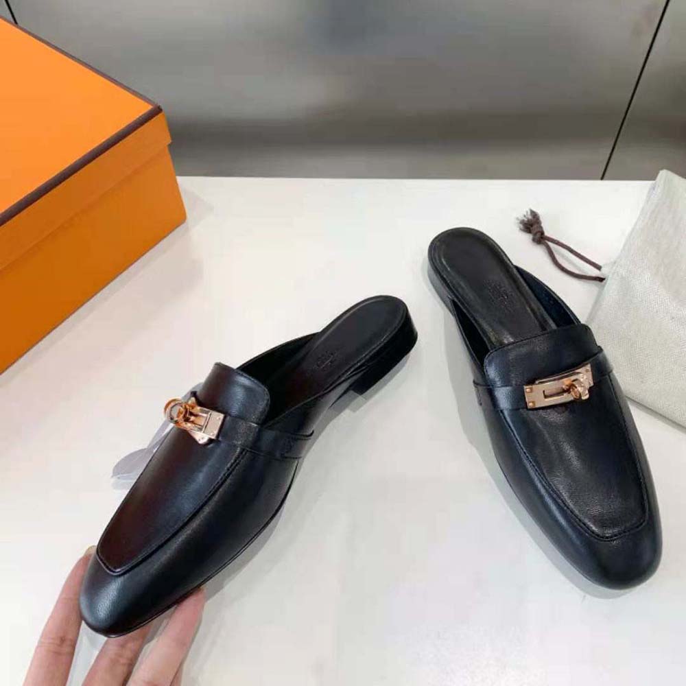 Hermes Women OZ Mule in Black Calfskin Leather - image 6