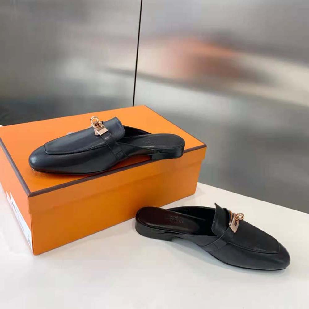 Hermes Women OZ Mule in Black Calfskin Leather - image 5