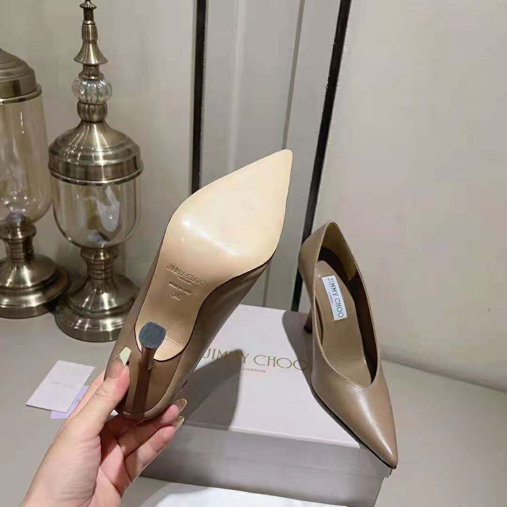 Jimmy Choo Women Maryanne 100 Biscuit Calf Leather Pointed-Toe Pumps - image 10
