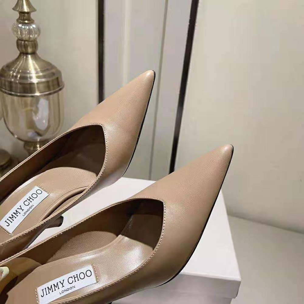 Jimmy Choo Women Maryanne 100 Biscuit Calf Leather Pointed-Toe Pumps - image 8