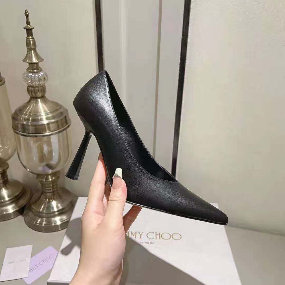 Jimmy Choo Women Maryanne 100 Black Calf Leather Pointed-Toe Pumps - image 7