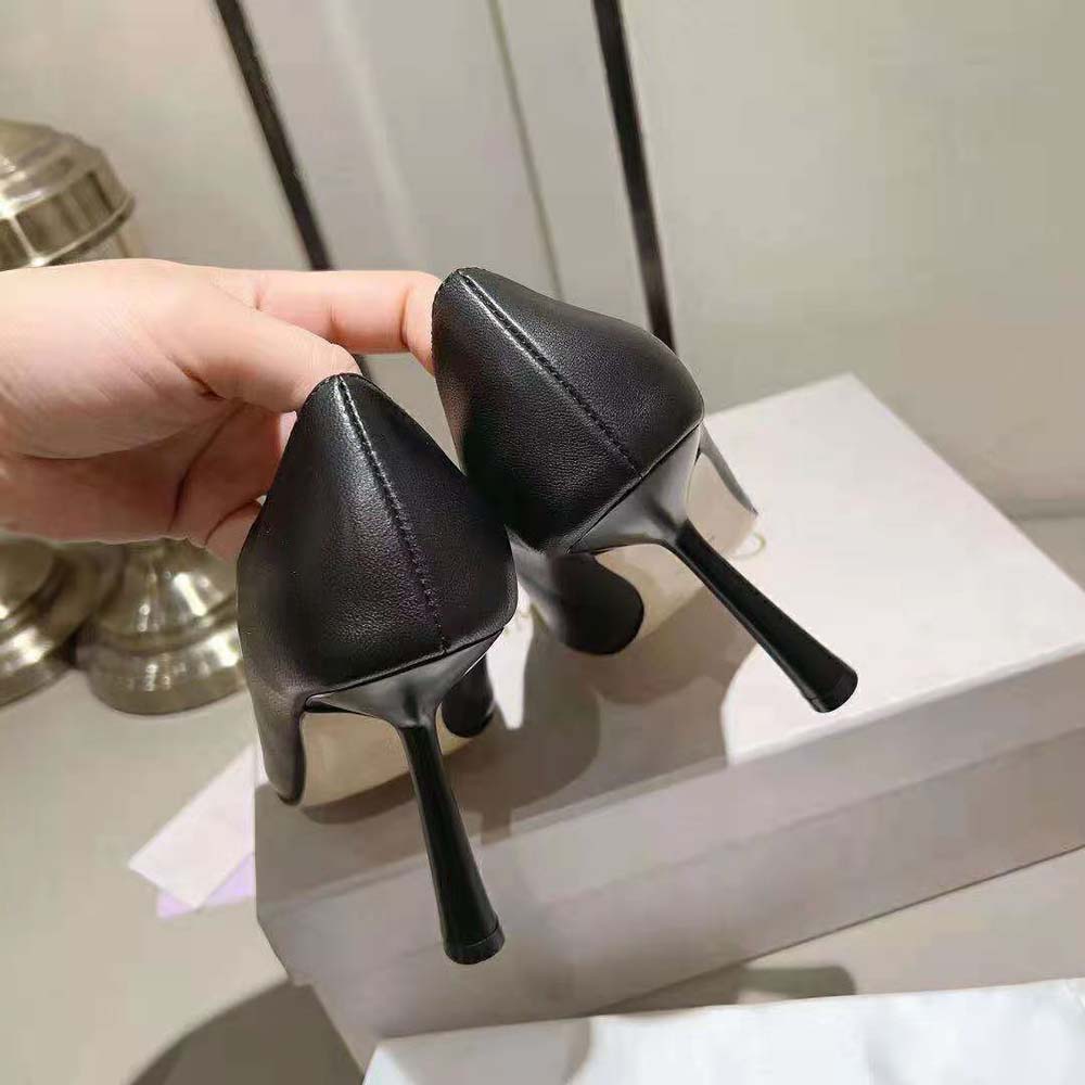 Jimmy Choo Women Maryanne 100 Black Calf Leather Pointed-Toe Pumps - image 9