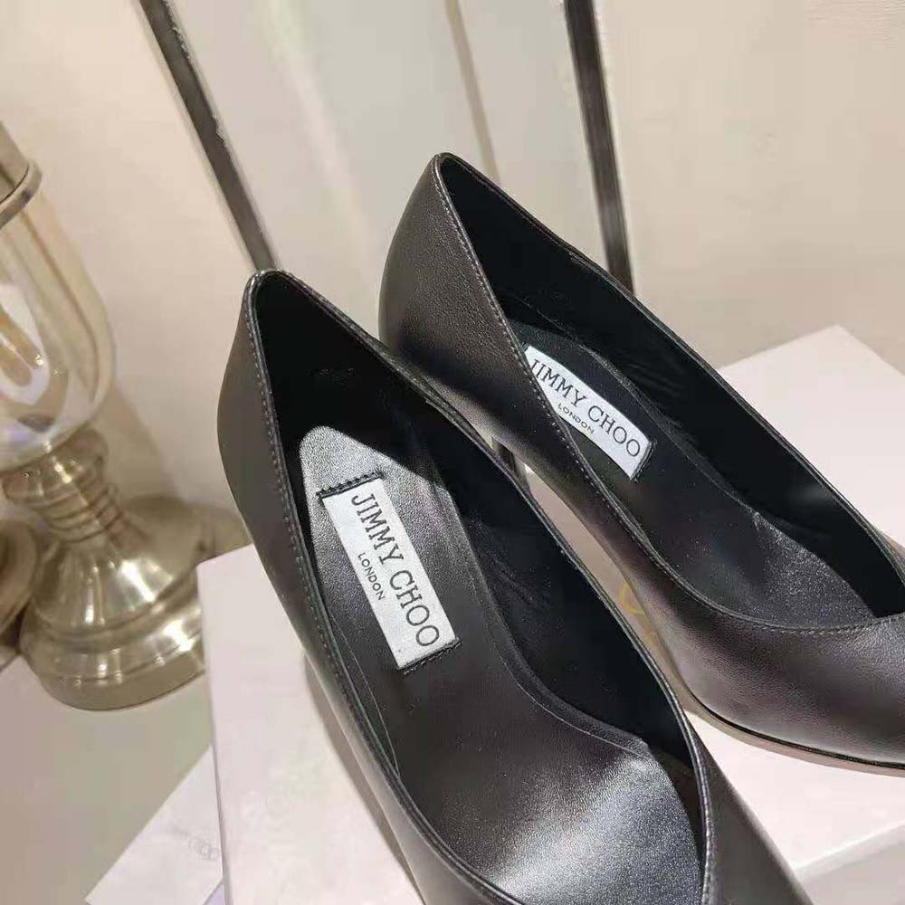 Jimmy Choo Women Maryanne 100 Black Calf Leather Pointed-Toe Pumps - image 8