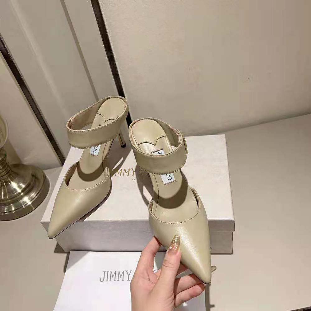 Top view showing sleek silhouette of Jimmy Choo Women Nell Mule 85