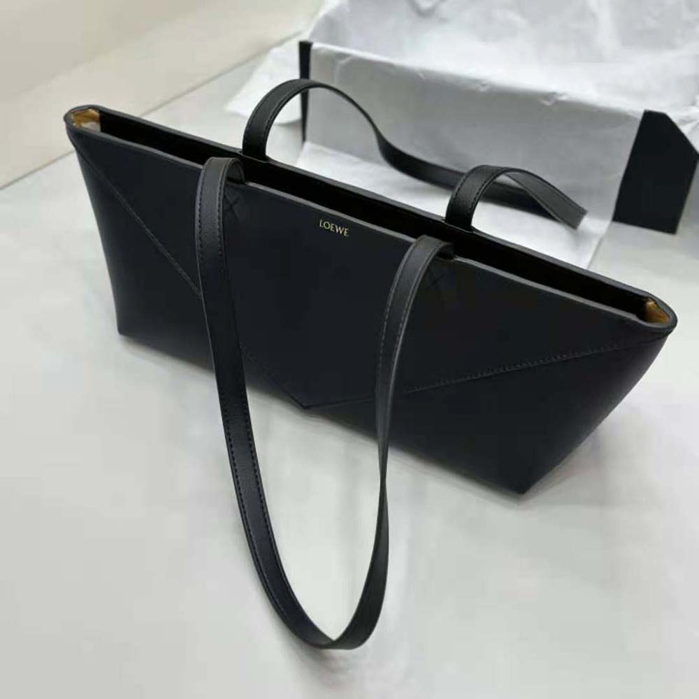 Loewe Women Cropped Puzzle Fold Bag in Shiny Calfskin-Black - image 6