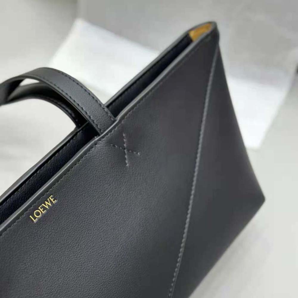 Loewe Women Cropped Puzzle Fold Bag in Shiny Calfskin-Black - image 8