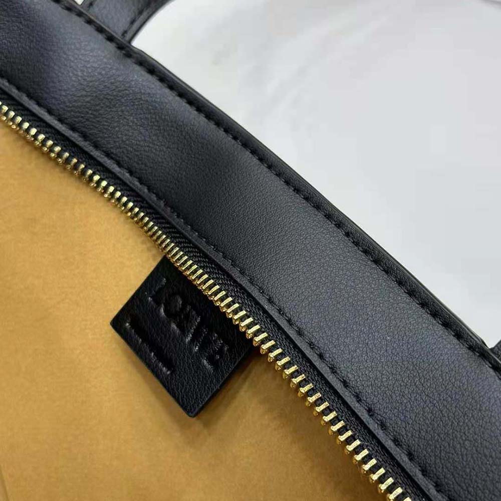 Loewe Women Cropped Puzzle Fold Bag in Shiny Calfskin-Black - image 9