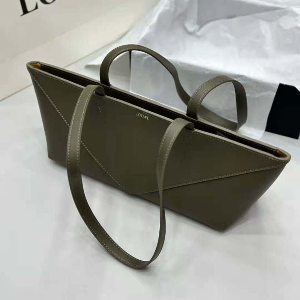 Loewe Women Cropped Puzzle Fold Bag in Shiny Calfskin-Green - image 6