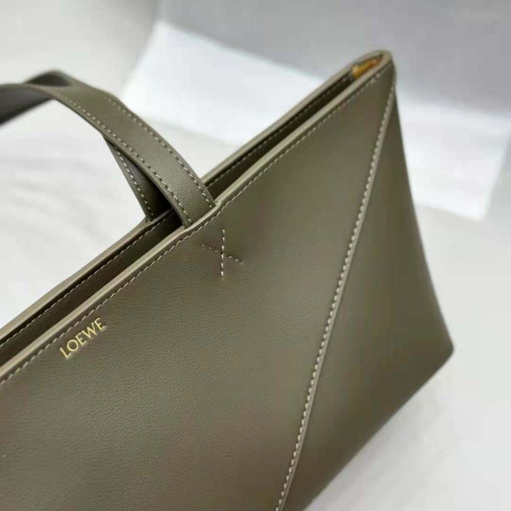 Loewe Women Cropped Puzzle Fold Bag in Shiny Calfskin-Green - image 8