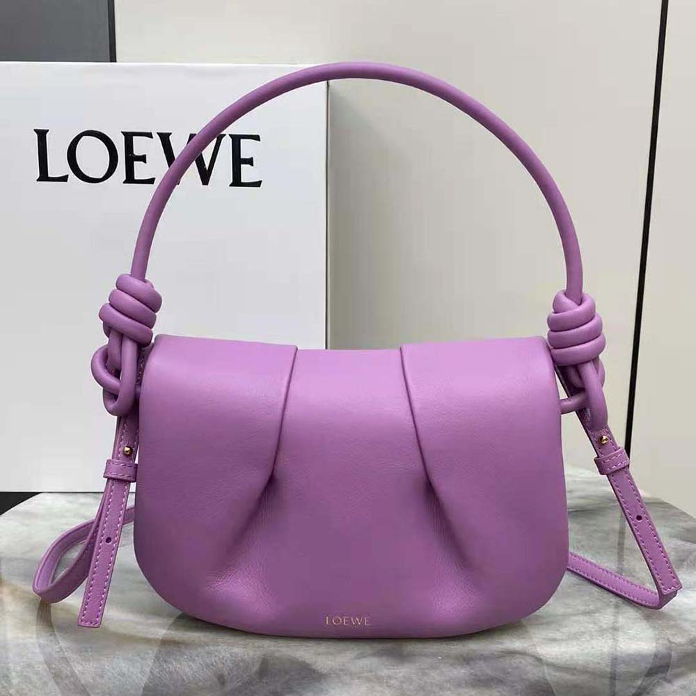 Loewe Women Paseo Satchel in Shiny Nappa Calfskin-Purple - image 4