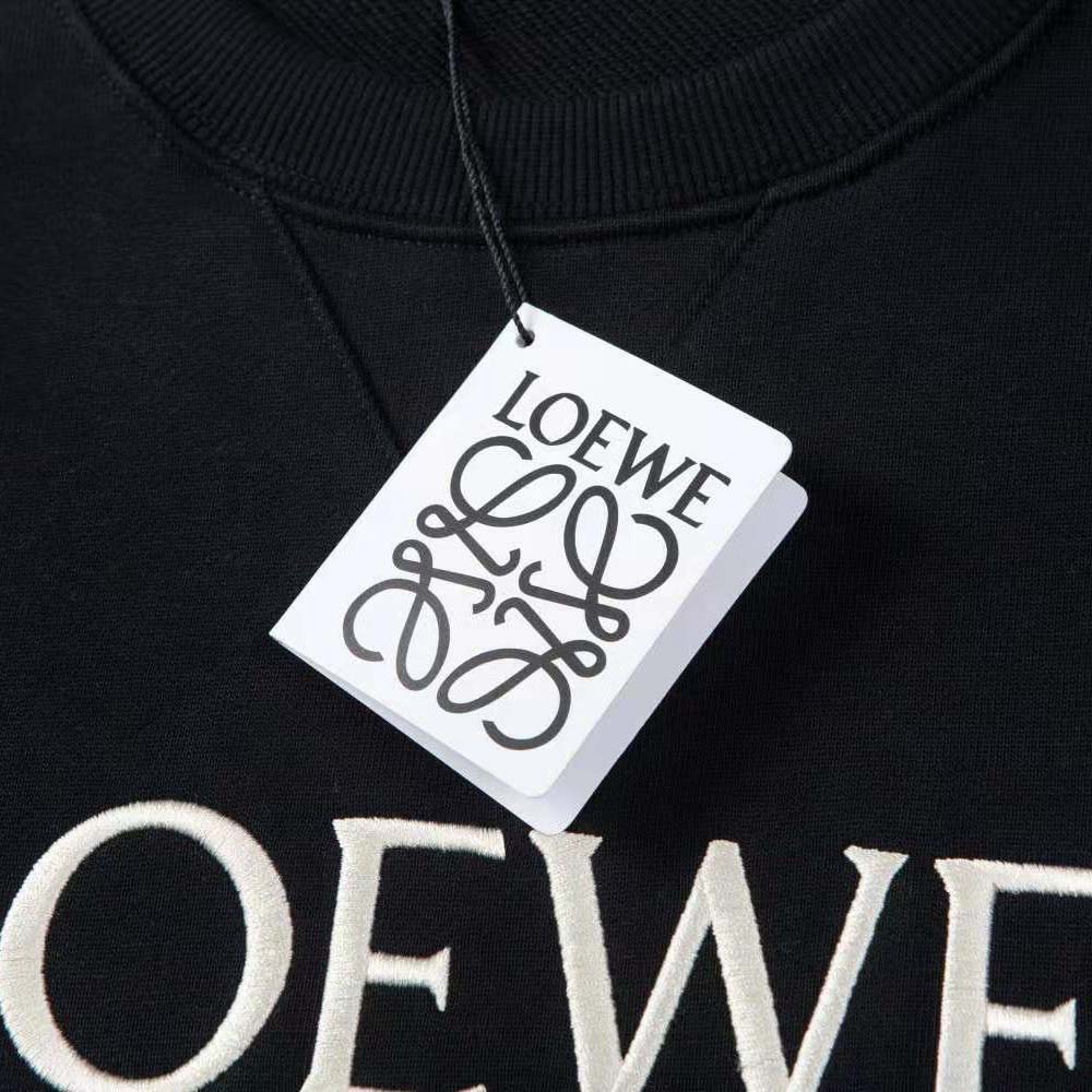 Loewe Men Relaxed Fit Hoodie in Cotton-Black - image 7