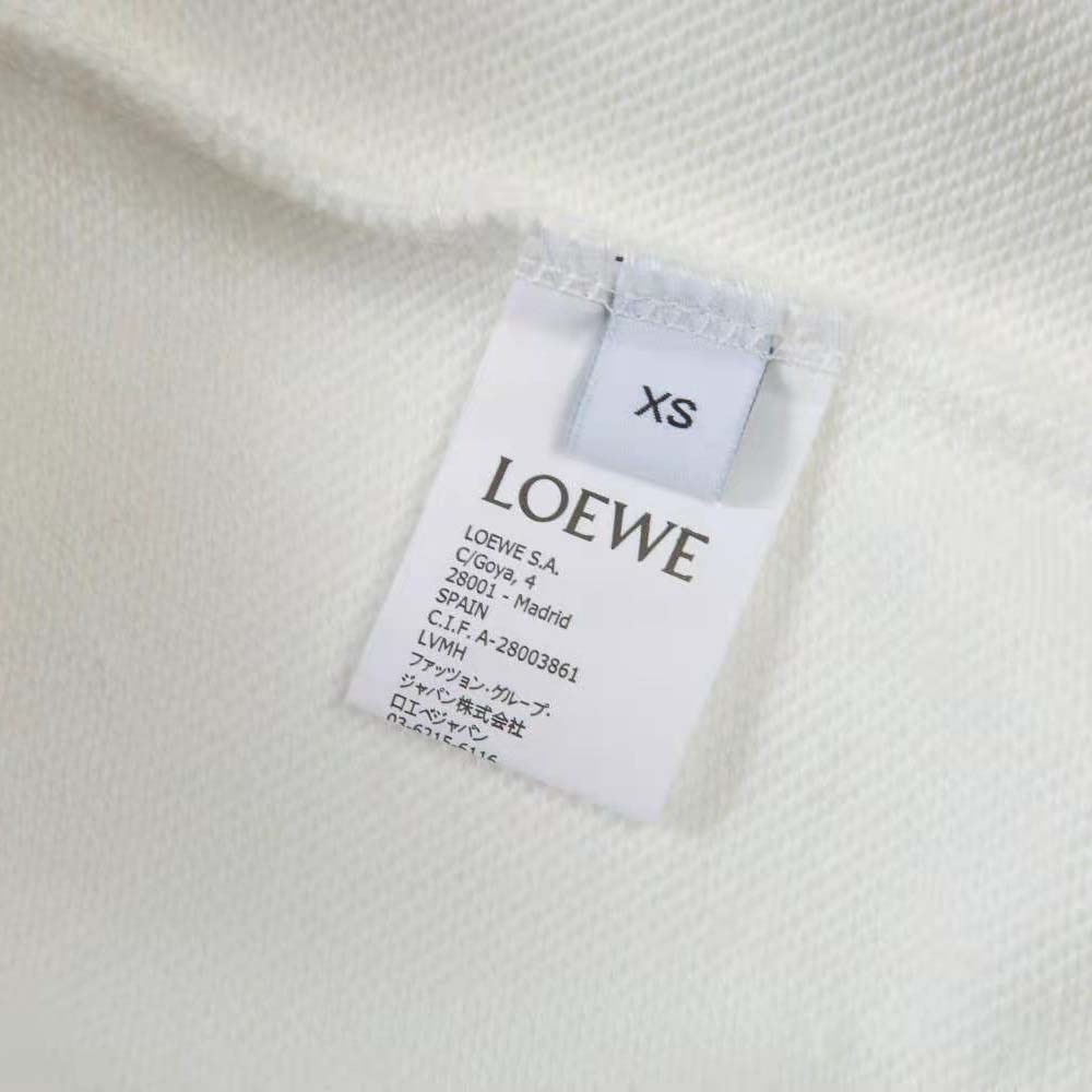 Loewe Men Relaxed Fit Hoodie in Cotton-White - image 7