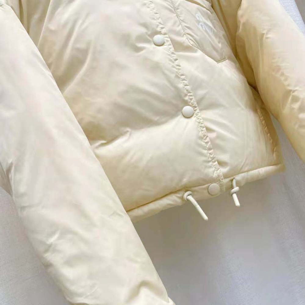 Miu Miu Women Cropped Technical Fabric Down Jacket - image 7