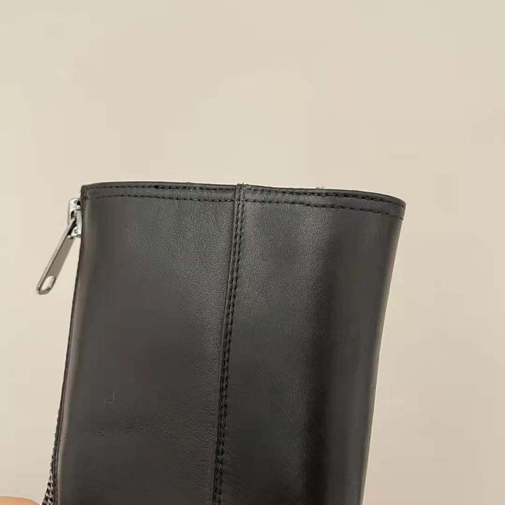 Miu Miu Women Leather Booties in EVA Sole with Logo - image 9