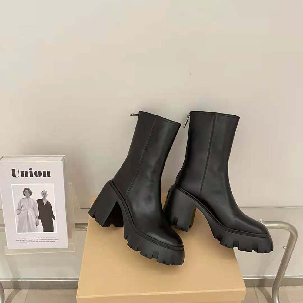Miu Miu Women Leather Booties in EVA Sole with Logo - image 4
