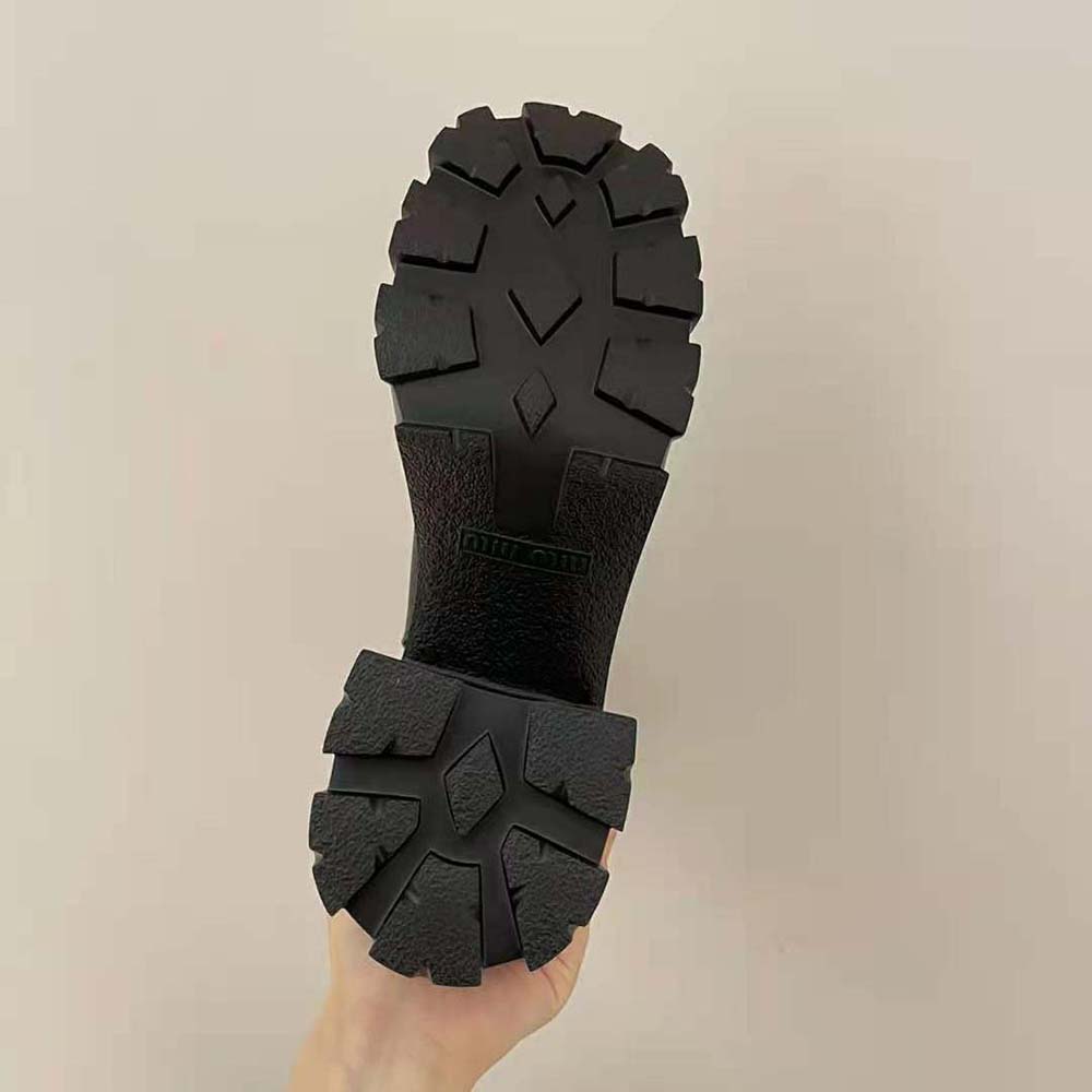 Miu Miu Women Leather Booties in EVA Sole with Logo - image 10