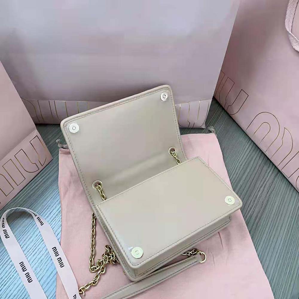 Miu Miu Women Matelassé Nappa Leather Mini-bag-Sandy - image 8