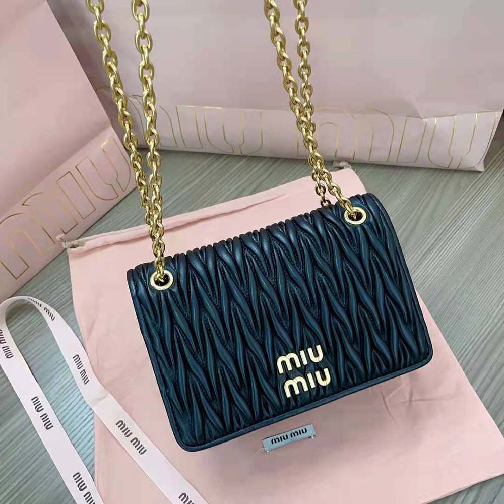 Miu Miu Women Matelassé Nappa Leather Mini-bag-Black - image 8