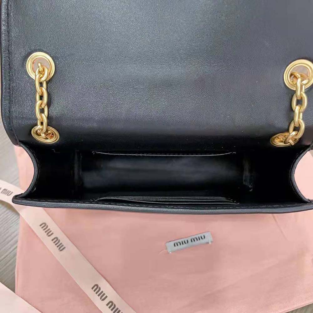 Miu Miu Women Matelassé Nappa Leather Mini-bag-Black - image 9