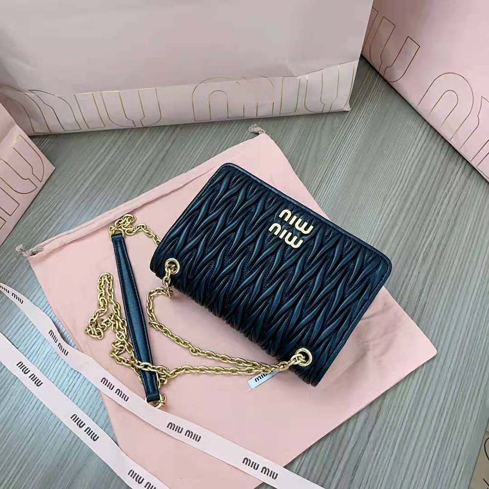 Miu Miu Women Matelassé Nappa Leather Mini-bag-Black - image 6