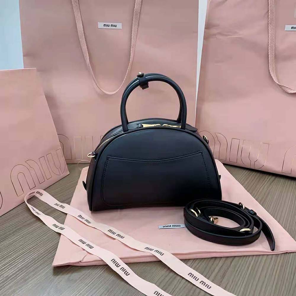 Miu Miu Women Medium Leather Top-handle Bag-Black - image 5