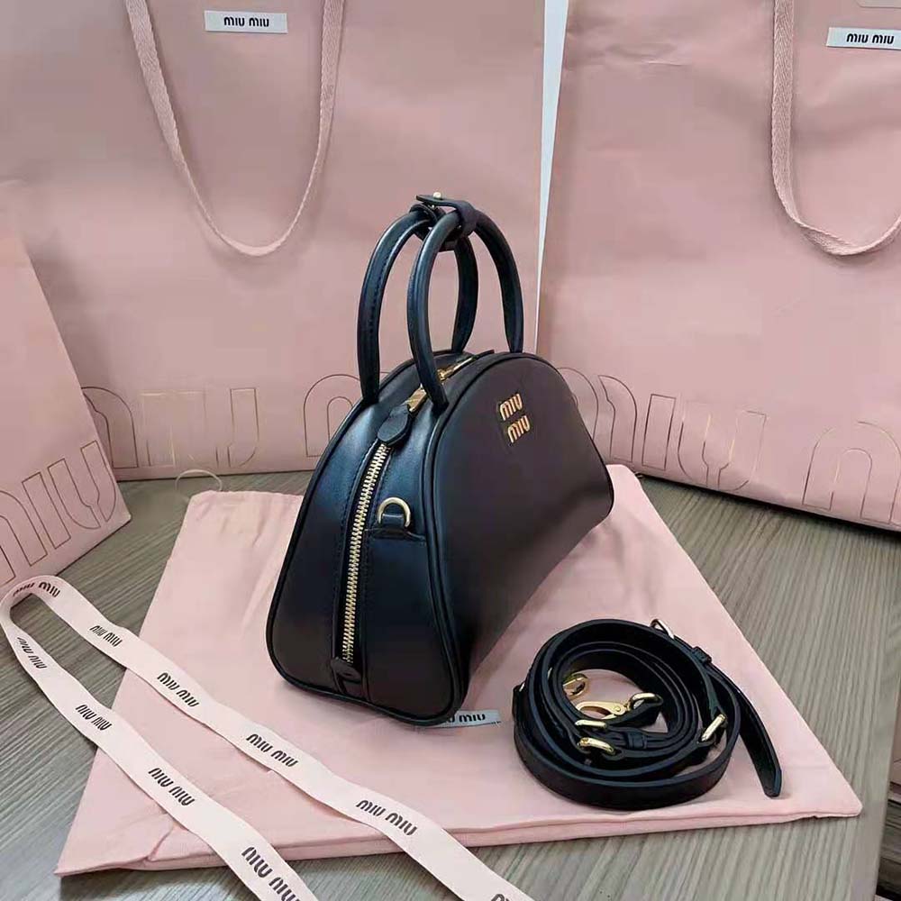 Miu Miu Women Medium Leather Top-handle Bag-Black - image 6