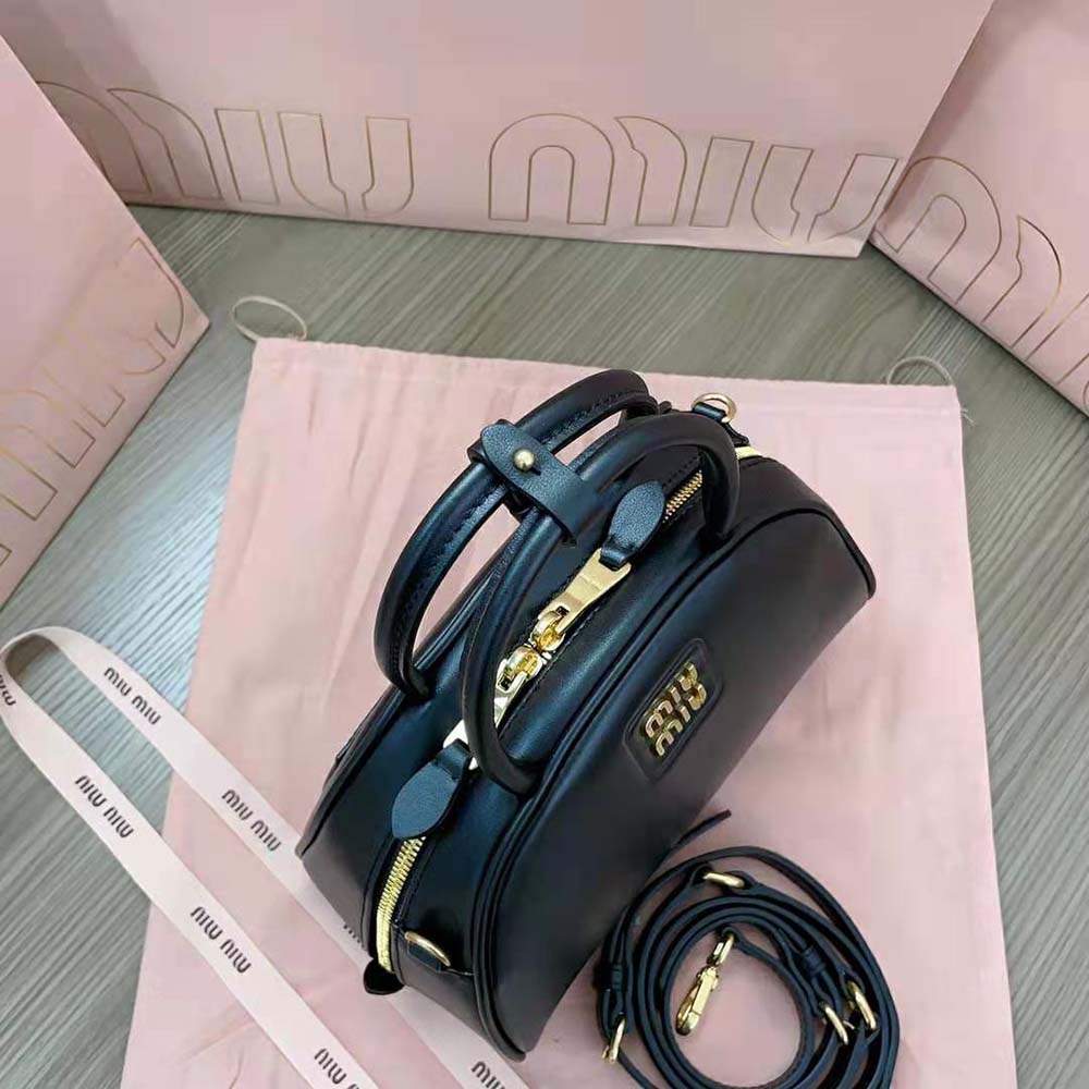 Miu Miu Women Medium Leather Top-handle Bag-Black - image 7