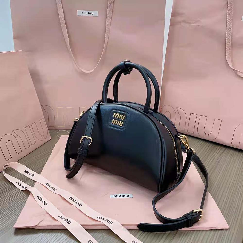 Miu Miu Women Medium Leather Top-handle Bag-Black - image 4