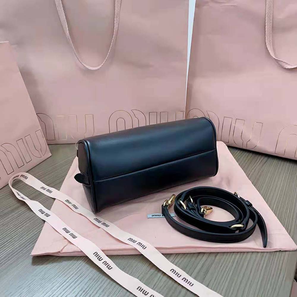 Miu Miu Women Medium Leather Top-handle Bag-Black - image 8